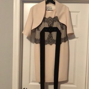 Bagley mischka ivory and black lace dress